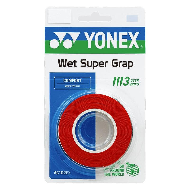 Грип Yonex WET SUPER GRAP Red - 3 броя