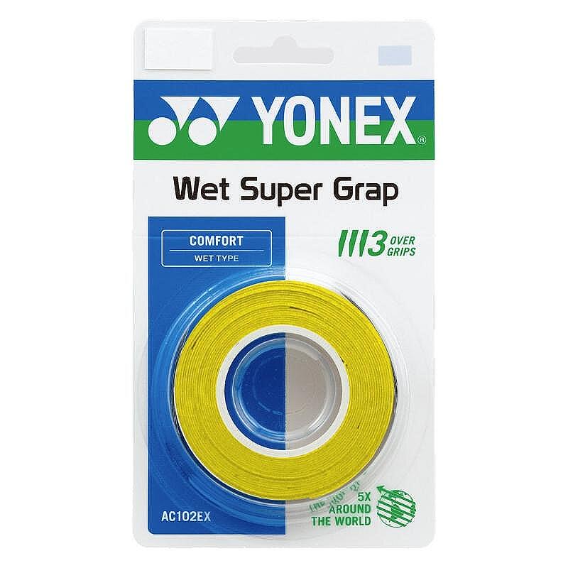 Грип Yonex WET SUPER GRAP Yellow - 3 броя