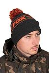 Зимна шапка Fox Collection Bobbles Black & Orange