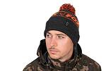 Зимна шапка Fox Collection Bobbles Black & Orange