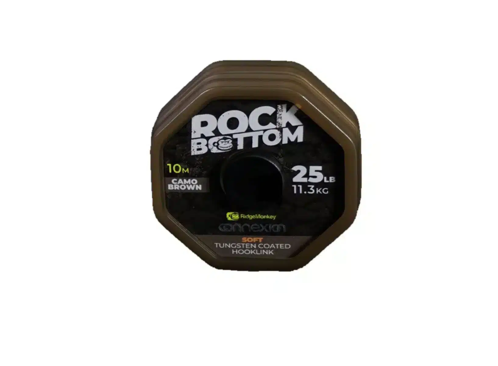 Повод с меко волфрамово покритие RidgeMonkey Connexion Rock Bottom Tungsten Coated Soft Camo Brown – 10м / 11.33кг(25lb)