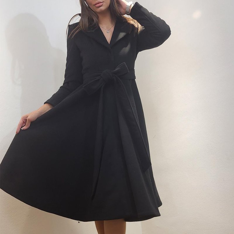 green emerald velvet dress Princess Merino Wool Coat, Winter Coat for Women, Hooded Maxi Coat, Long Belted Coat, Warm Outwear, Fit and Flare Swing Coat, 3XL / Burgundy main image 0