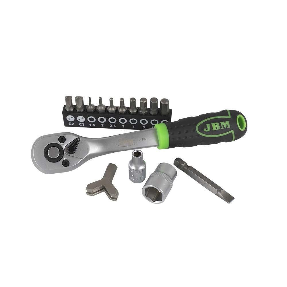 Set chei tubulare si biti, patrat de actionare 1/4 ", JBM