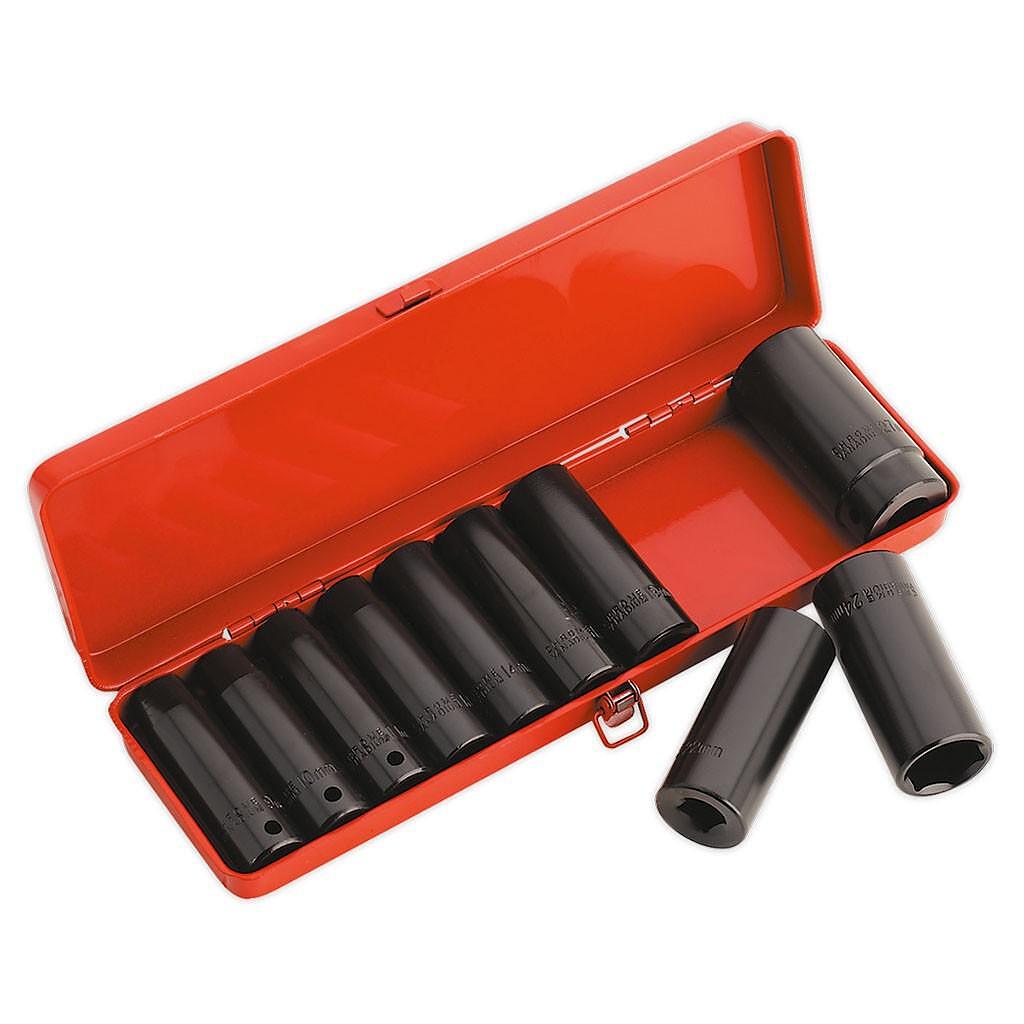 Pistol pneumatic de insurubat si chei tubulare de impact, 11 piese, Sealey