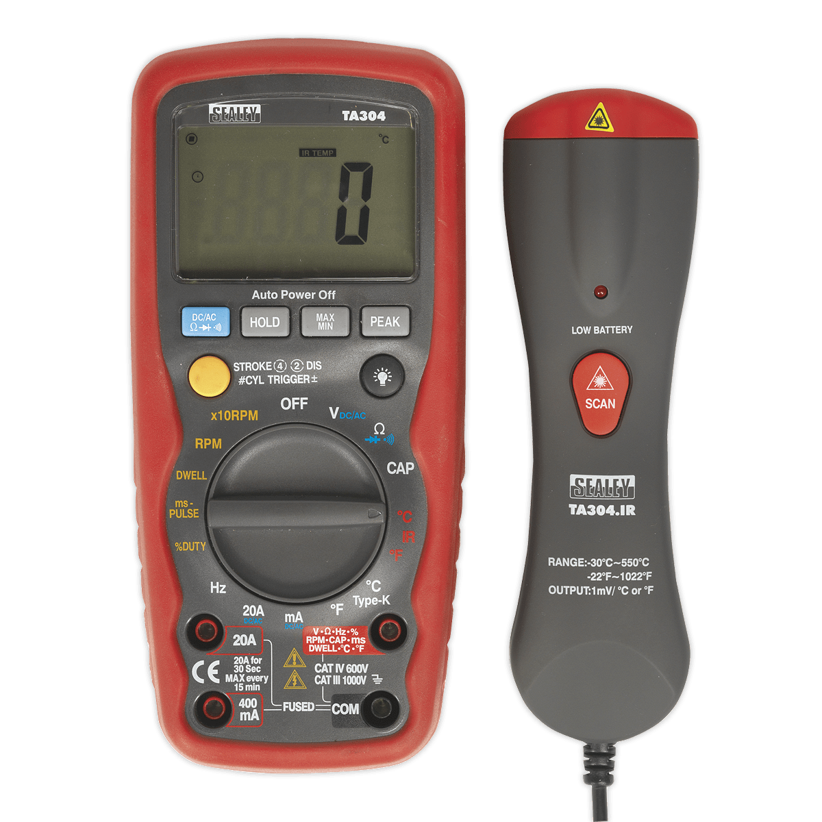 Multimetru digital cu sonda de temperatura infrarosu, 15 functii, Sealey
