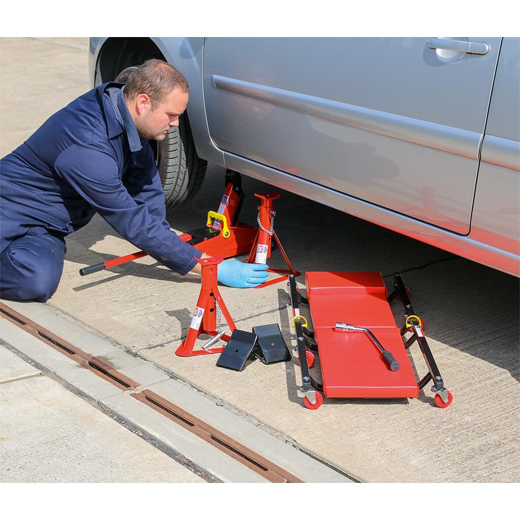 Set cric hidraulic si accesorii, 2 tone, 5 piese, Sealey