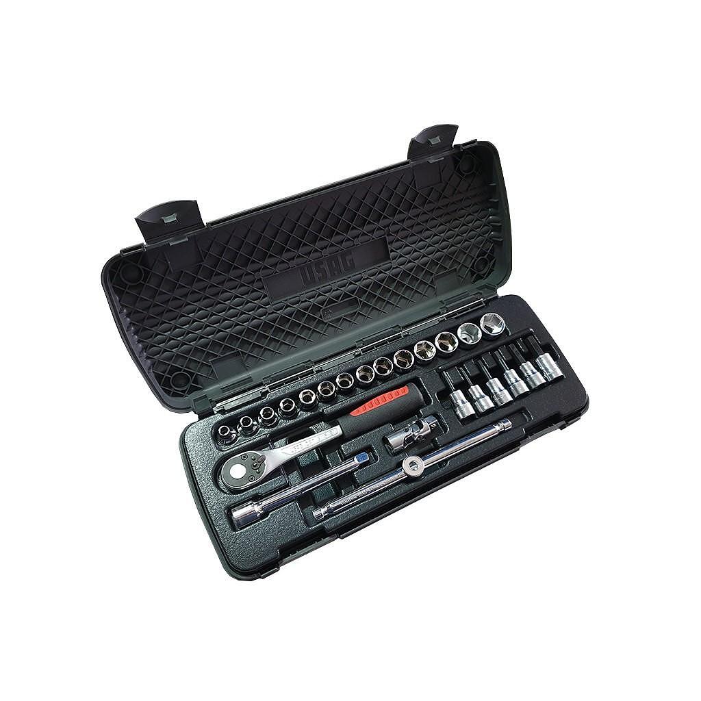 Trusa de chei tubulare si accesorii, 3/8", 24 piese, USAG