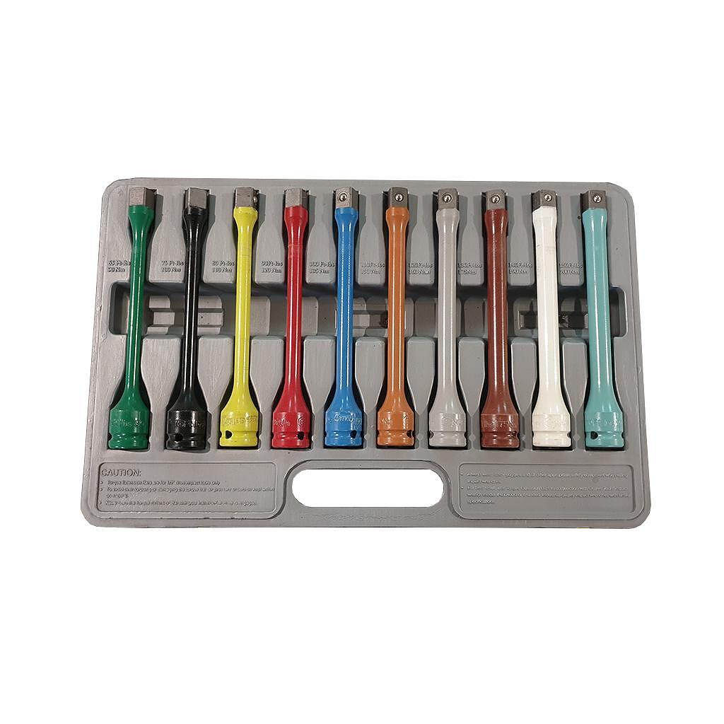 Set extensii pentru pistoale de impact, 10 piese, 1/2"