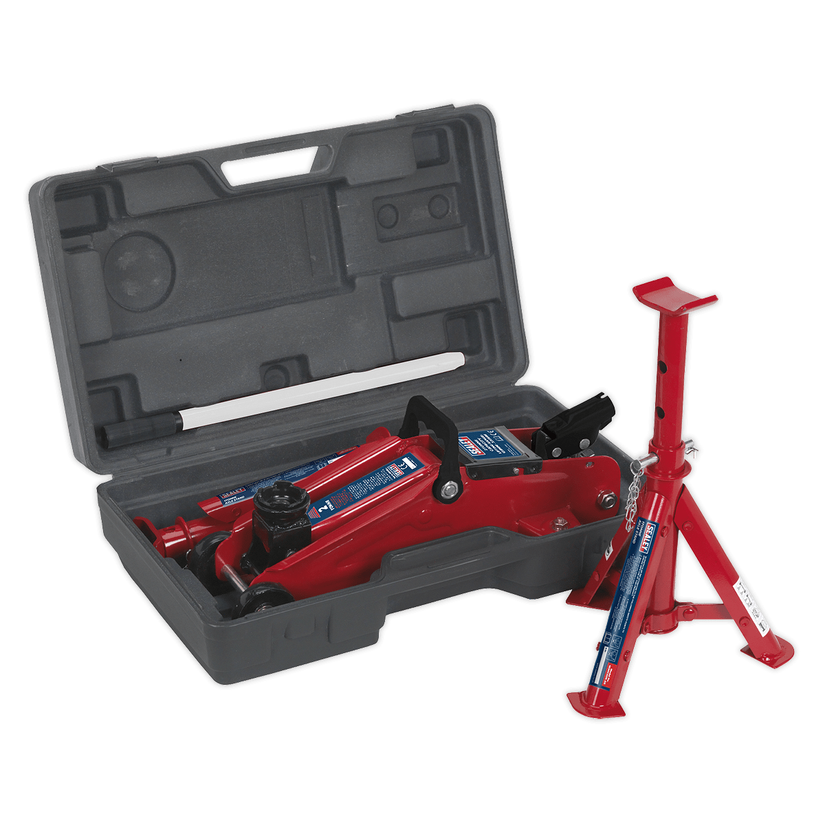 Set format din cric hidraulic si dispozitive de sustinere