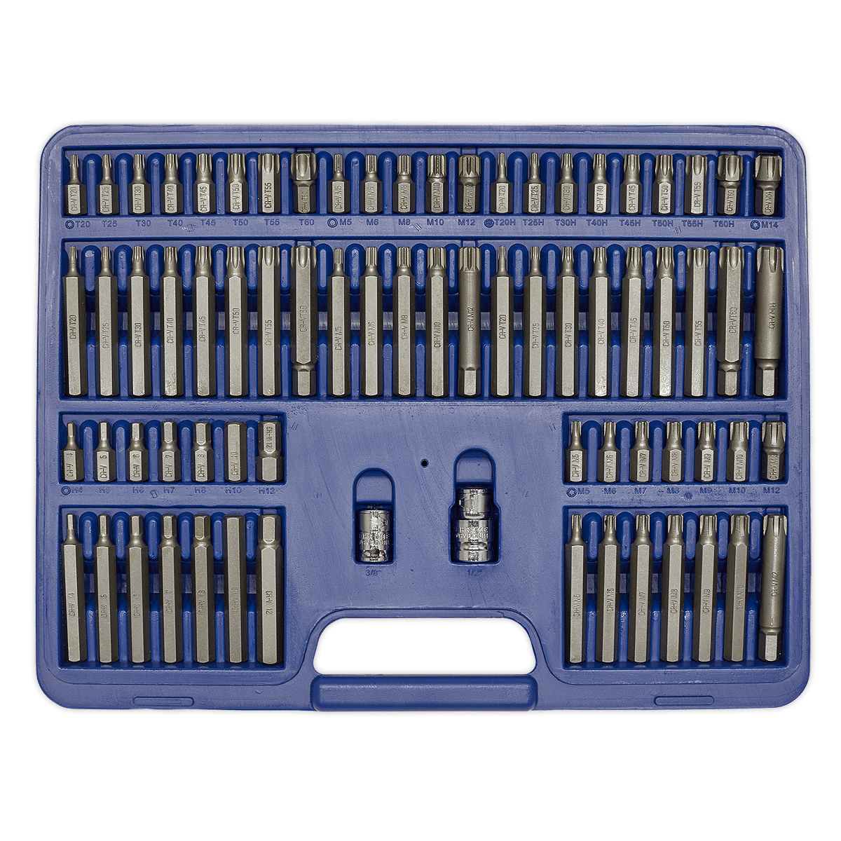 Trusa chei bit-uri Hexagon/Torx/XZN/Ribe 3/8”&1/2”,74 pcs