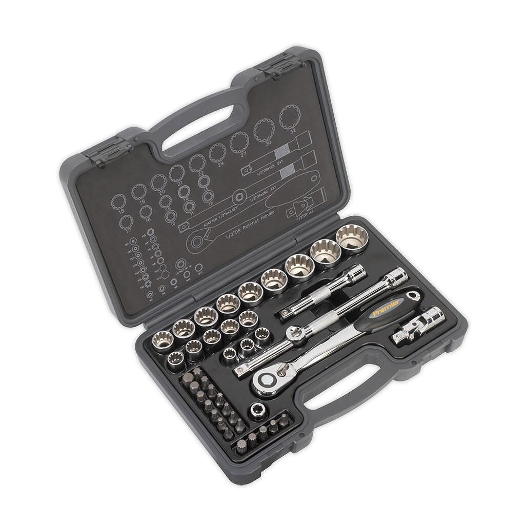 Trusa chei tubulare, actionare 1/2”, 42 piese