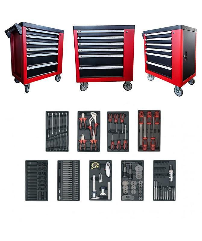 Dulap mobil, 6 sertare,  set scule 155 piese, Sealey