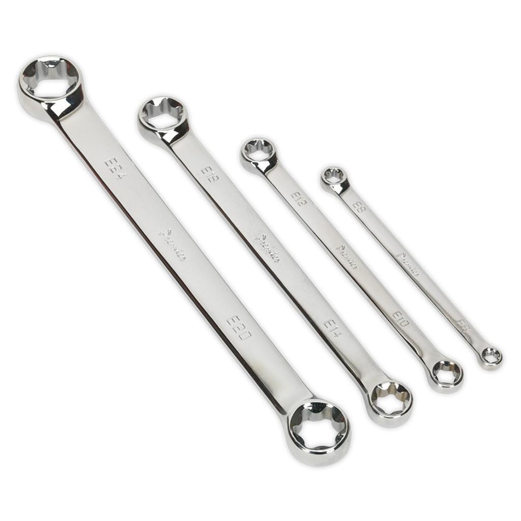 Set de chei inelare cu doua capete, tip TRX-Star, 4 piese