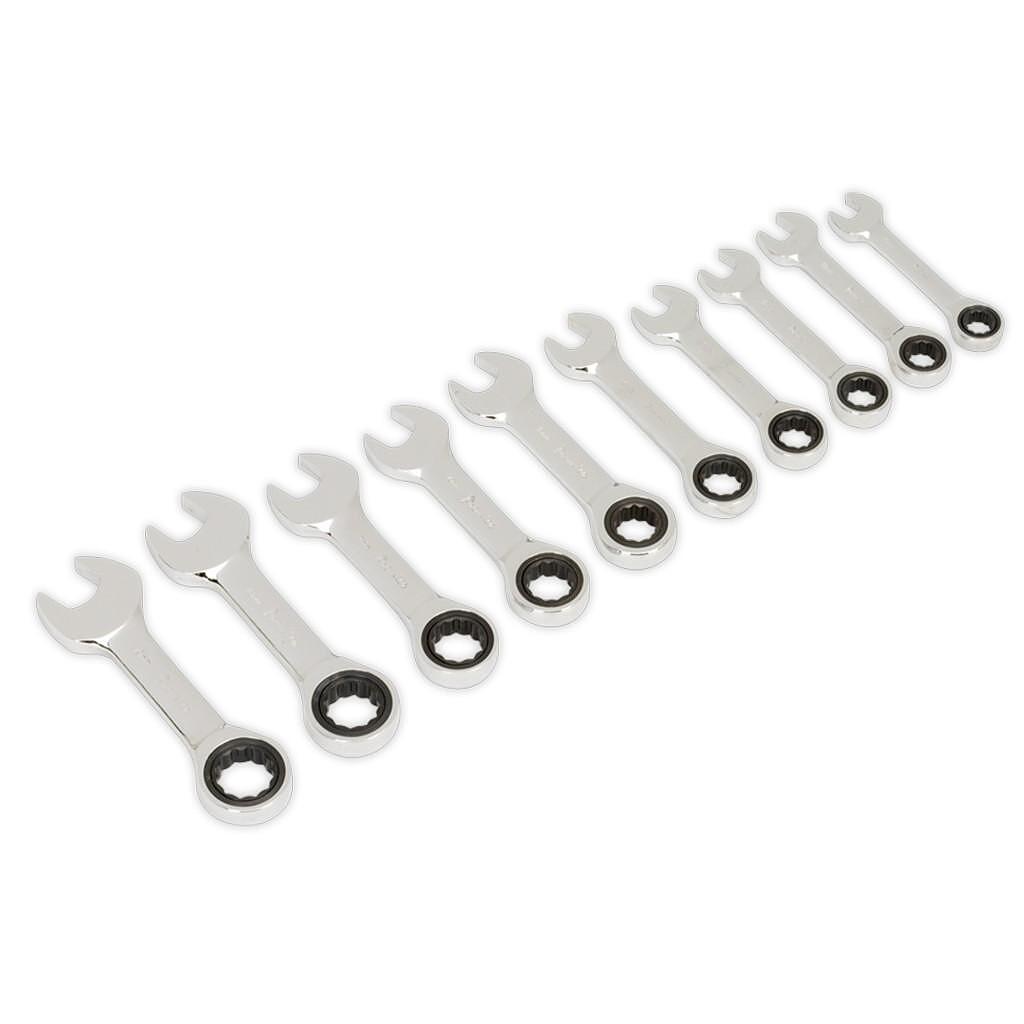 Set chei combinate scurte cu clichet, 10 piese