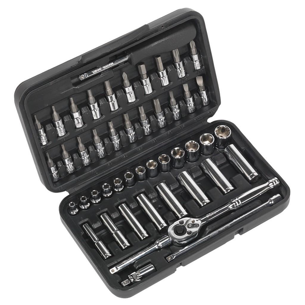 Trusa chei tubulare, actionare de 1/4”, 47 piese