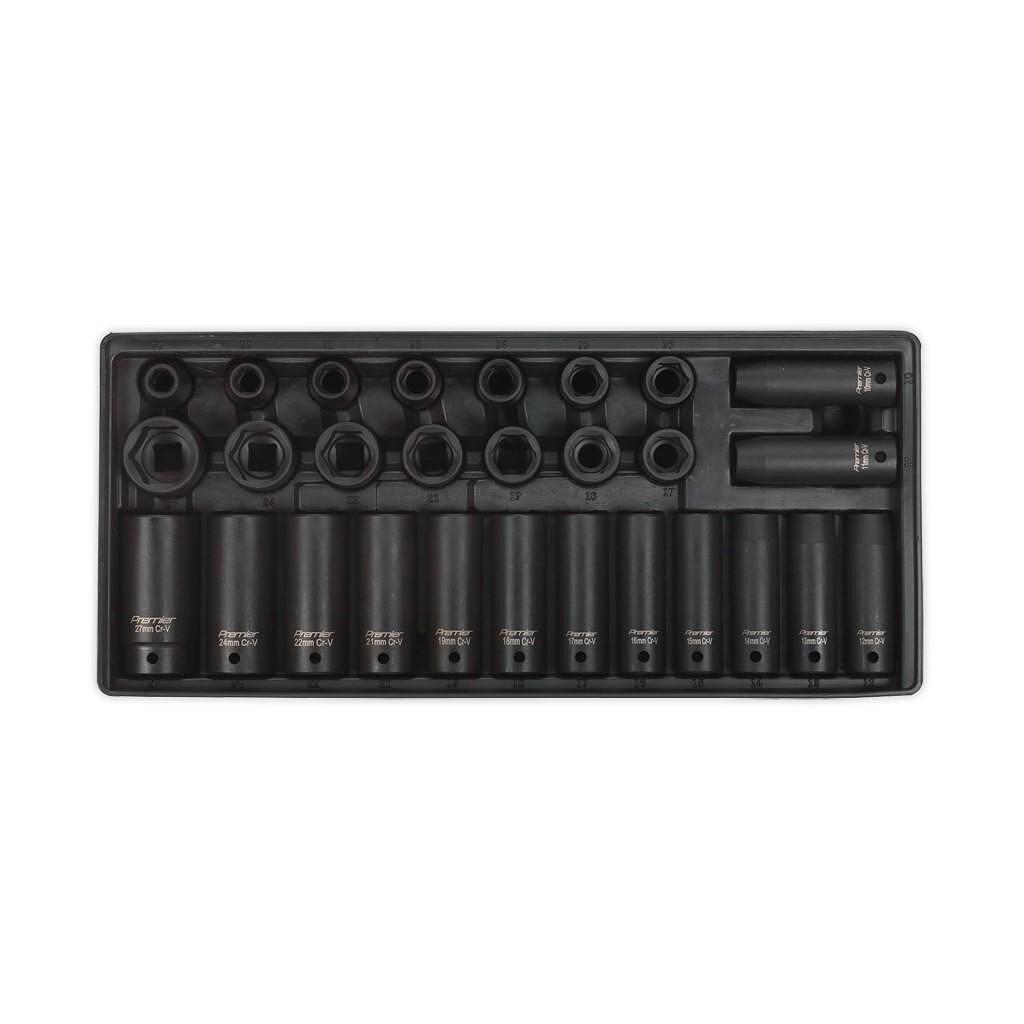 Set chei tubulare de impact Sealey, 1/2", 28 piese