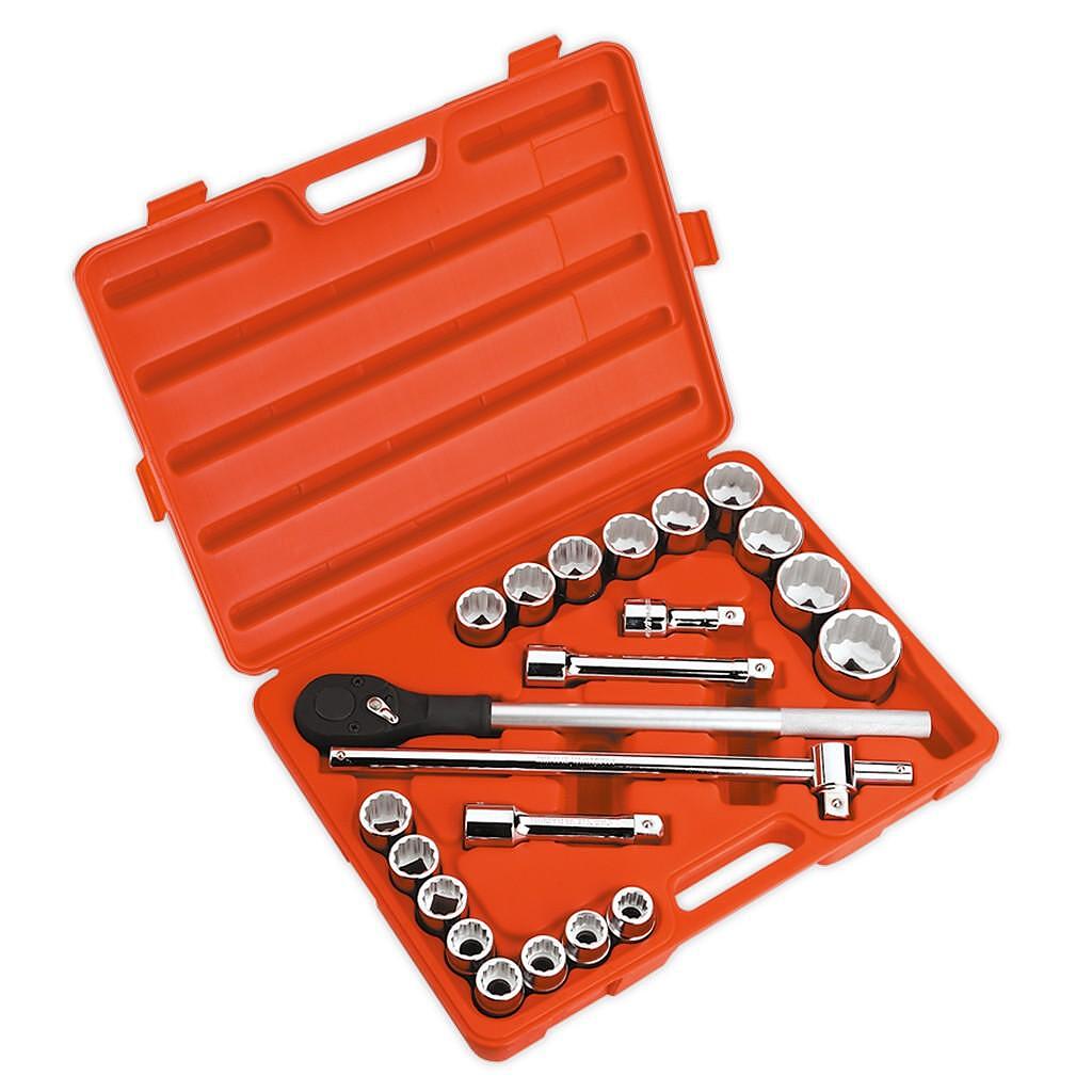 Trusa de chei tubulare, 3/4", bihexagonale, 22 piese