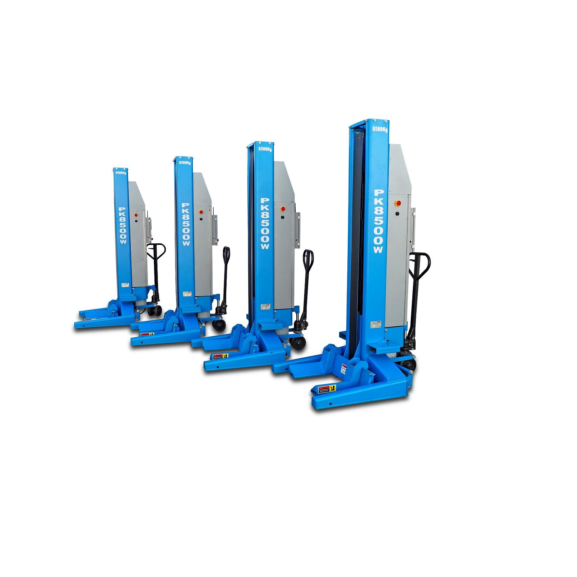 Elevator electro-hidraulic cu 4 coloane independente, mobile, capacitate de ridicare de 8,5 tone