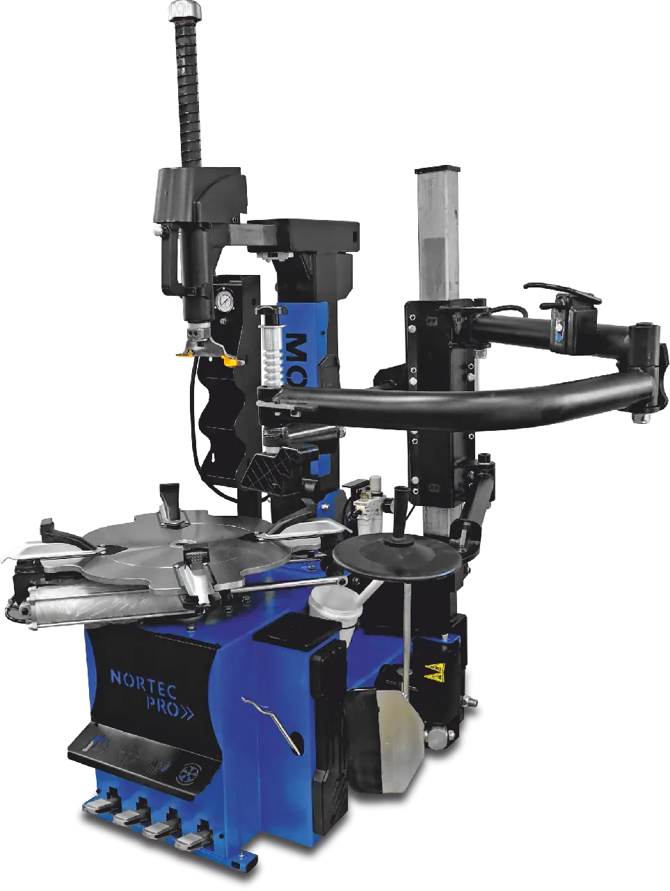 Masina montat/demontat anvelope autoturisme, 400V, echipata cu braț ajutator