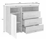 Скрин Роджър с 1 врата, 3 чекмеджета и 2 ниши орех сатен и тъчууд