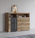 Скрин Роджър с 1 врата, 3 чекмеджета и 2 ниши орех сатен и тъчууд