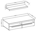 ТВ шкаф с полица Роджър с 2 клапващи врати и 2 ниши орех сатен и тъчууд