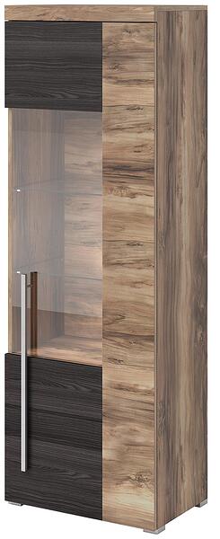 Витрина Роджър с 1 врата дясна орех сатен и тъчууд