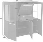 Висок комод Индия с 3 врати, 1 клапваща врата и 1 чекмедже шифер