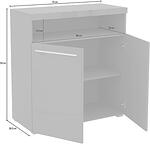 Скрин Индия с 2 врати и 1 ниша бял гланц