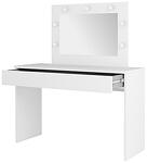 Тоалетка Ева с огледало с LED осветление и 1 чекмедже бял мат