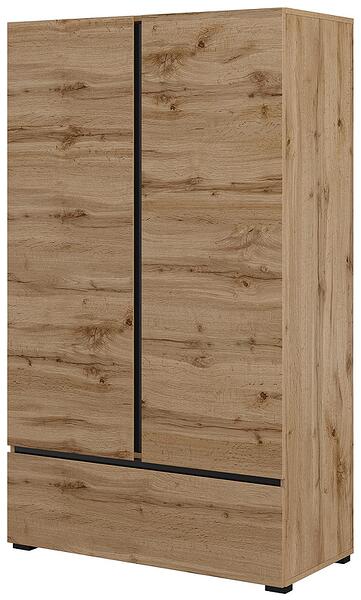 Комод Крос с 2 врати и 1 чекмедже дъб вотан и черен мат