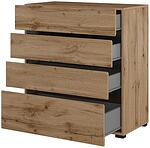 Скрин Крос с 4 чекмеджета и ниша дъб вотан и черен мат