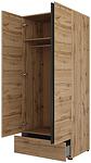 Гардероб Крос с 2 врати и 1 чекмедже дъб вотан и черен мат с дължина 89 см