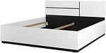 Спален комплект Крос с избор на размер на легло и повдигащ механизъм бял и черен мат