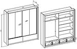 Гардероб Импресио с 2 плъзгащи врати с огледало и 2 чекмеджета дъб маувела и конго мат