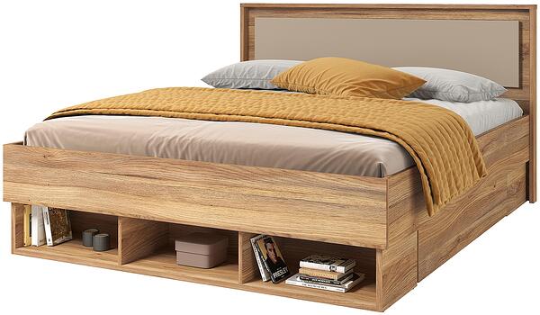 Легло Импресио с 3 ниши дъб маувела и конго мат за матрак 140/200, 160/200 и 180/200 см