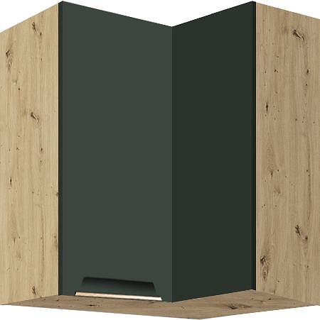 Горен кухненски ъглов шкаф Гламър тъмно зелен мат с 2 врати 60/60 см
