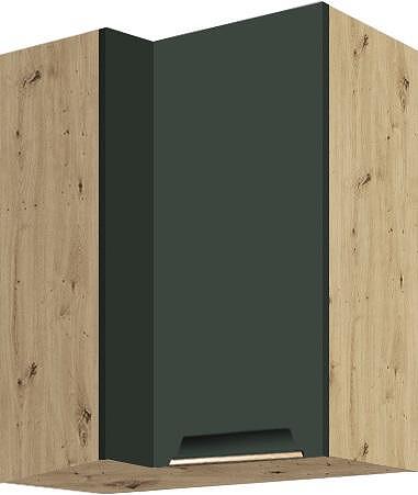 Горен кухненски ъглов шкаф десен Гламър тъмно зелен мат с 2 врати 40/70 см