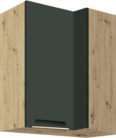 Горен кухненски ъглов шкаф ляв Гламър тъмно зелен мат с 2 врати 70/40 см