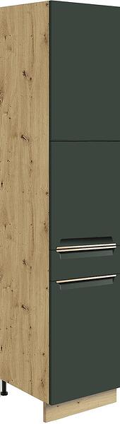 Колонен кухненски шкаф Гламър тъмно зелен мат с 2 врати и 1 чекмедже 40 см