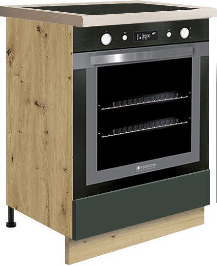 Долен кухненски шкаф за вградена фурна Гламър тъмно зелен мат с 1 врата 60 см