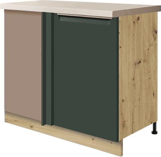 Долен кухненски шкаф Гламър тъмно зелен мат ъглов десен с 1 врата 60/110 см