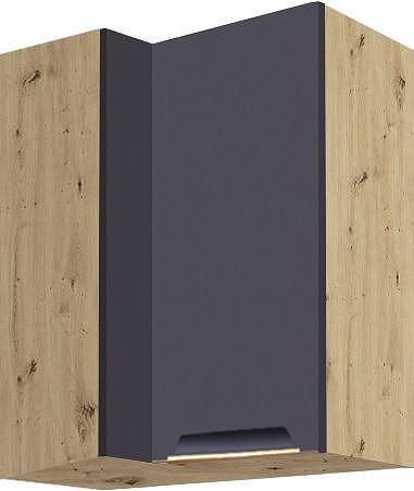 Горен кухненски ъглов шкаф десен Гламър тъмно син мат с 2 врати 40/70 см