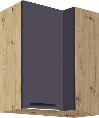 Горен кухненски ъглов шкаф ляв Гламър тъмно син мат с 2 врати 70/40 см