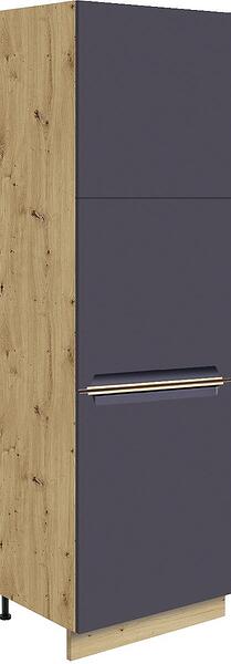 Колонен кухненски шкаф за вграден хладилник Гламър тъмно син мат с 2 врати 60 см