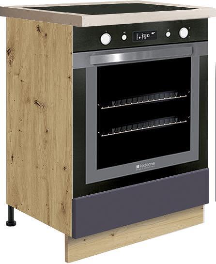 Долен кухненски шкаф за вградена фурна Гламър тъмно син мат с 1 врата 60 см