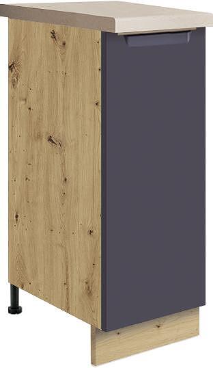 Долен кухненски шкаф Гламър тъмно син мат с бутилков механизъм 30 см