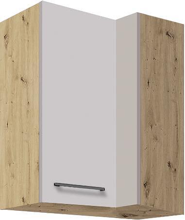 Горен кухненски ъглов шкаф ляв Инфинити лате гланц с 2 врати 70/40 см