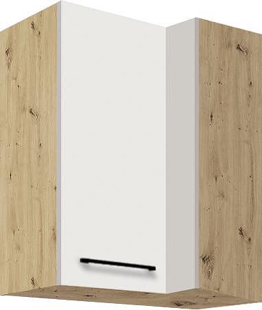 Горен кухненски ъглов шкаф ляв Инфинити бял гланц с 2 врати 70/40 см