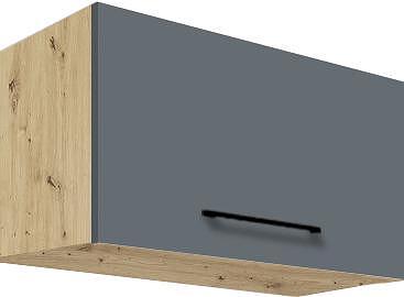 Горен кухненски шкаф Инфинити графит мат и дъб артизан с 1 клапваща врата 60 см